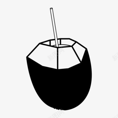椰子水饮料印度图标图标