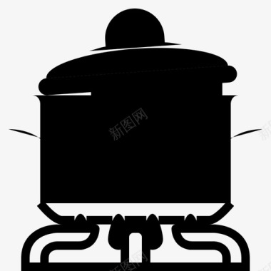 手绘素材蒸煮锅锅盖图标图标