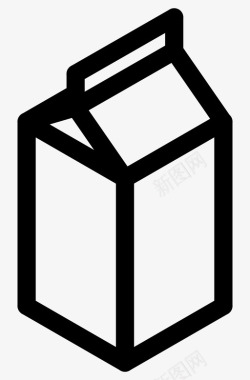 牛奶盒盒子牛图标图标