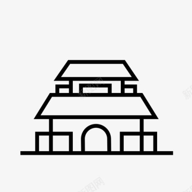 轮廓的房屋建筑建筑轮廓图标图标