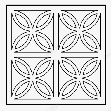 纹理素材图案阿拉伯瓷砖中国几何图标图标