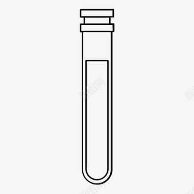 实验室玻璃器皿试管化学玻璃器皿图标图标