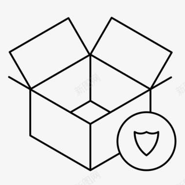 运货箱移动箱交付订单安全图标图标