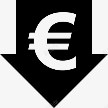下降的欧元货币汇率图标图标
