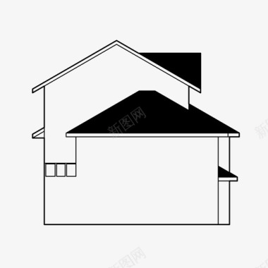 矢量房子建筑素材房子建筑家庭住宅图标图标