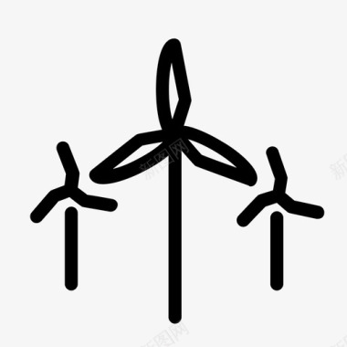 风电风电生态自然图标图标