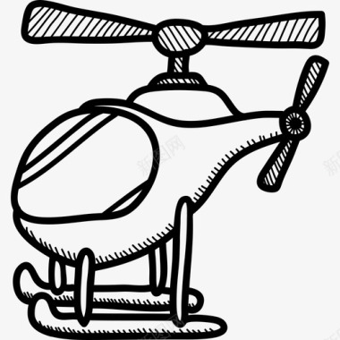 直升机运输工具手绘详图图标图标