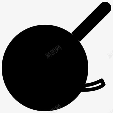 平底锅带肉平底锅烹饪油炸图标图标