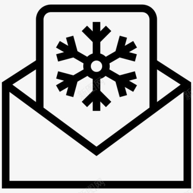 圣诞信电子邮件邀请图标图标
