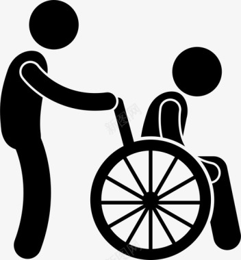 人道主义照顾老人照顾残障图标图标