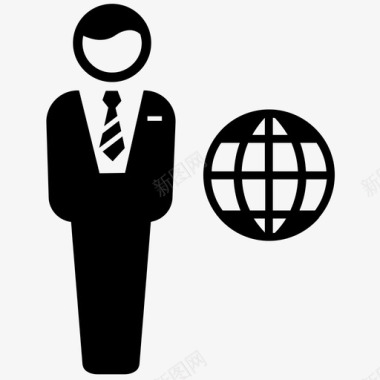 国际商务全球商人2套图标图标