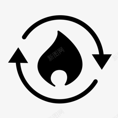 煤气循环消防图标图标