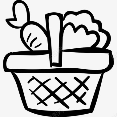 蔬菜手拉篮食品手工烹饪图标图标