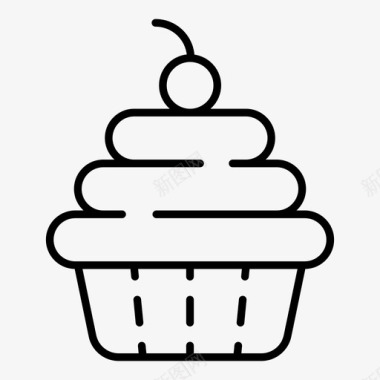 彩绘面包蛋糕面包店甜点图标图标