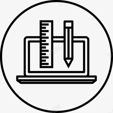 铅笔素描画绘图几何学钢笔图标图标