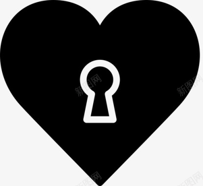 锁定锁定的心生活方式爱图标图标