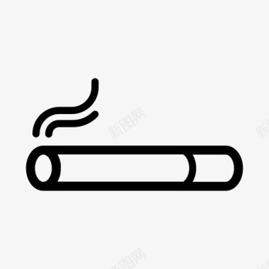 烟雪茄杂三种风格的轮廓图标图标