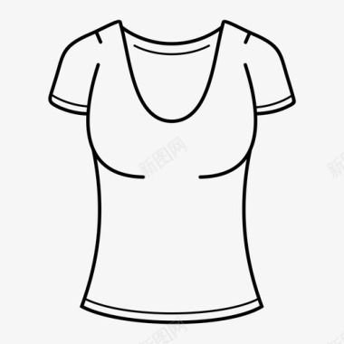 女式t恤衣服半身图标图标