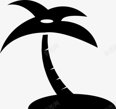 棕榈树海滩椰子图标图标