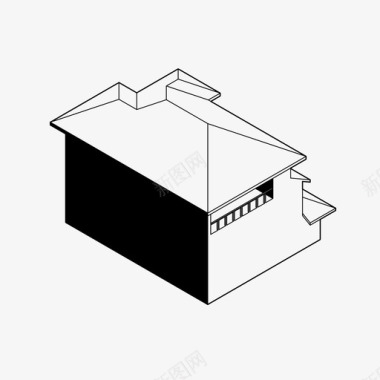 设计房屋房屋轴测建筑家庭住宅图标图标