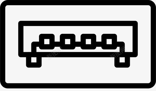阶梯轮廓usbmicroa电缆连接器图标图标