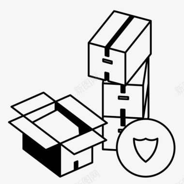 我的订单图标移动箱子交货订单安全图标图标
