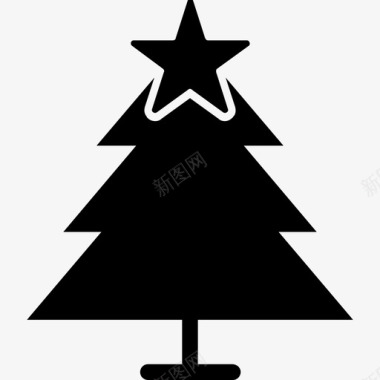 冬天圣诞树庆祝节日图标图标