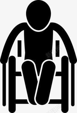 生病的老人生病的轮椅图标图标