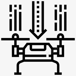 四要素无人机着陆下降飞行下降图标高清图片