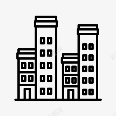 建筑物城市公寓图标图标