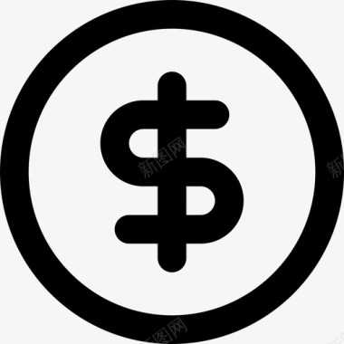 硬币商业美元图标图标