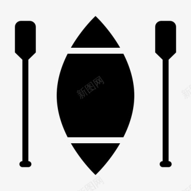 独木舟船桨图标图标