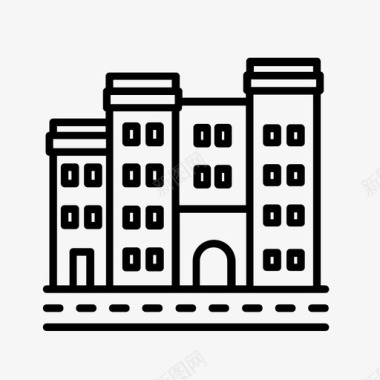 建筑物公寓城市图标图标