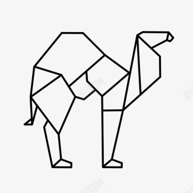 折纸骆驼动物沙漠图标图标