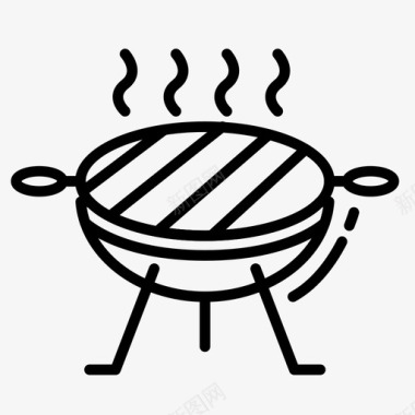 烧烤食物派对图标图标