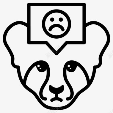 豹宝宝豹子宝宝表情符号图标图标