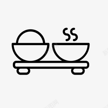 米汤米饭和汤碗图标图标