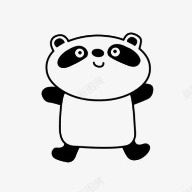 熊猫动物可爱图标图标