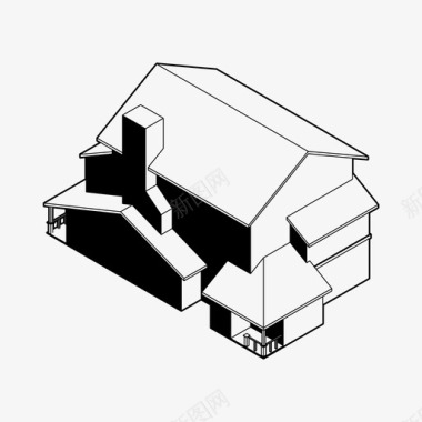 等轴测房屋轴测建筑家庭住宅图标图标