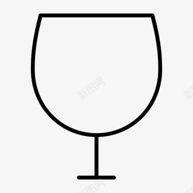 高脚杯杯子空花式玻璃杯图标图标