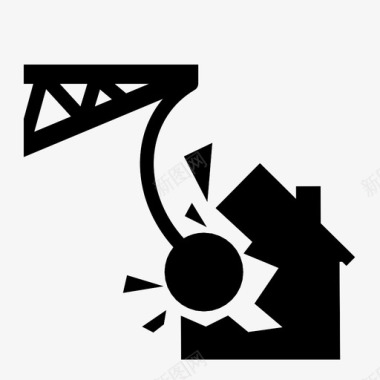 房子拆迁建房房屋拆迁图标图标