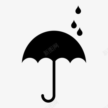 雨伞雨滴雨天图标图标