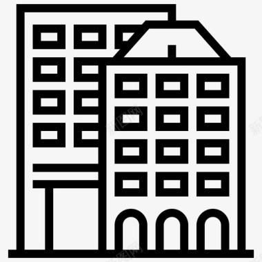 建筑与城市建筑城市元素图标图标