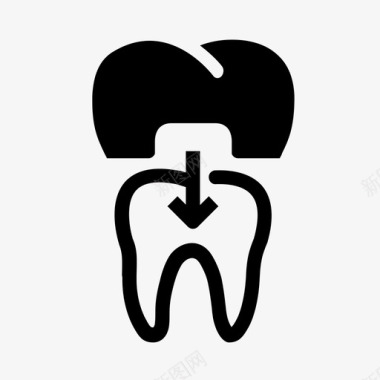 有关牙齿牙冠牙医牙齿图标图标