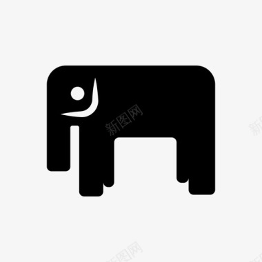 大象动物重图标图标