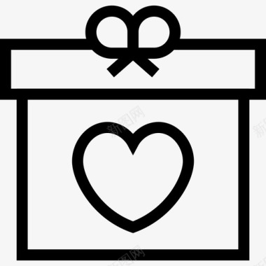 礼物礼品盒爱情图标图标