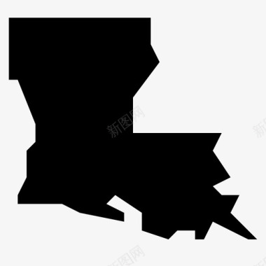 路易斯安那州地图各州美国图标图标