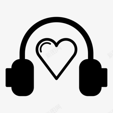 禁止声音耳机心脏音乐图标图标