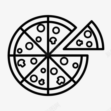 牛角菜披萨快餐意大利菜图标图标
