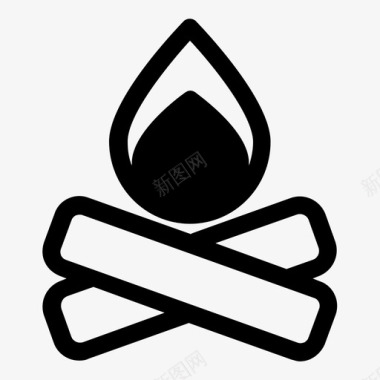 火焰图标营火野营火焰图标图标